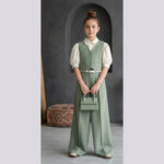 ست 4 تیکه دخترانه وست بلوز شلوار کمربند
