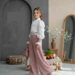 ست سه تیکه دخترانه شومیز شلوار کمربند